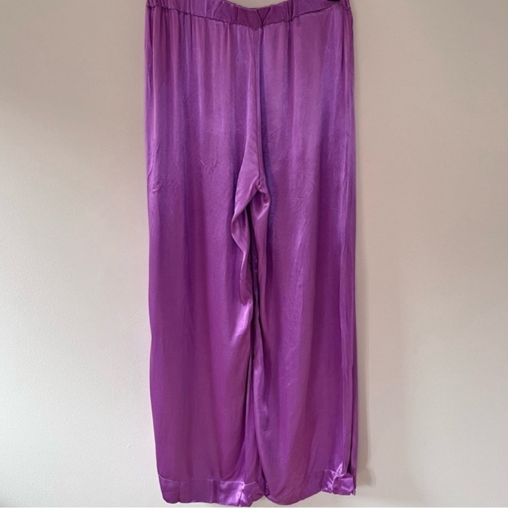 Free People Good Days Satin Pleated Wide Leg Trousers Mauve Size XS - Picture 4 of 7